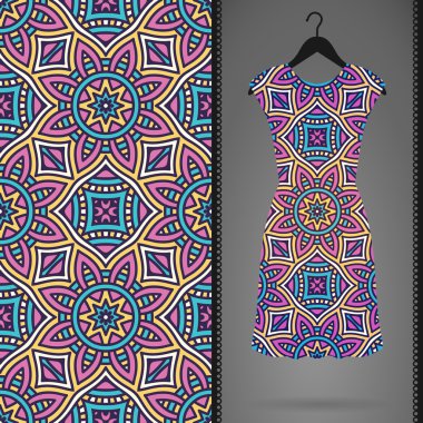 Vektör elbise ile seamless modeli