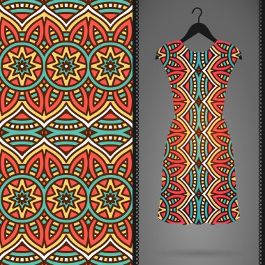 Vektör elbise ile seamless modeli