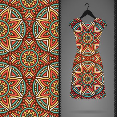 Vektör elbise ile seamless modeli