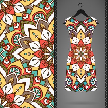 Vektör elbise ile seamless modeli