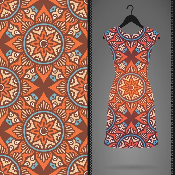 Robe vectorielle avec motif sans couture — Image vectorielle