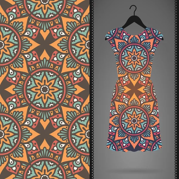 Robe vectorielle avec motif sans couture — Image vectorielle