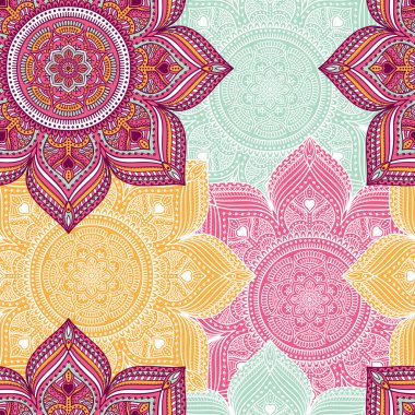 etnik çiçek seamless modeli