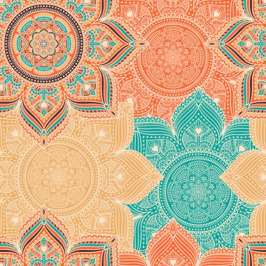 etnik çiçek seamless modeli