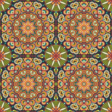 etnik çiçek seamless modeli