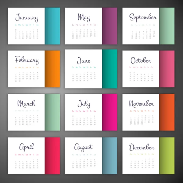 Calendario vectorial 2016 — Vector de stock