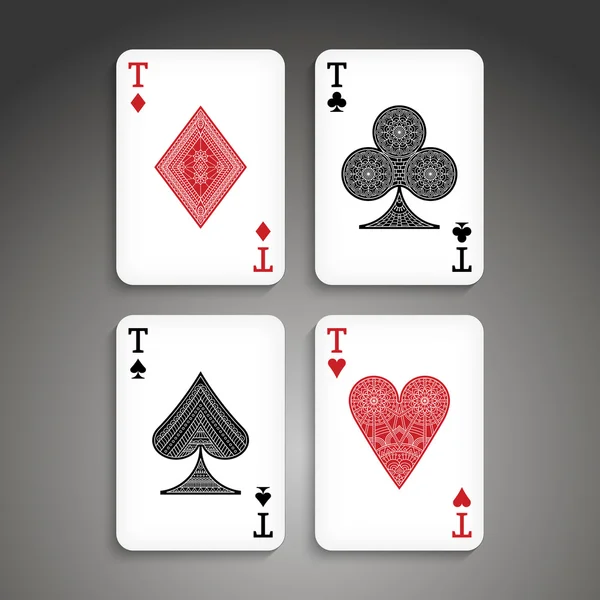 Poker ambientado en estilo étnico — Vector de stock