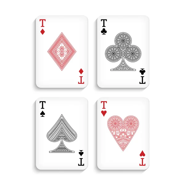 Poker ambientado en estilo étnico — Vector de stock