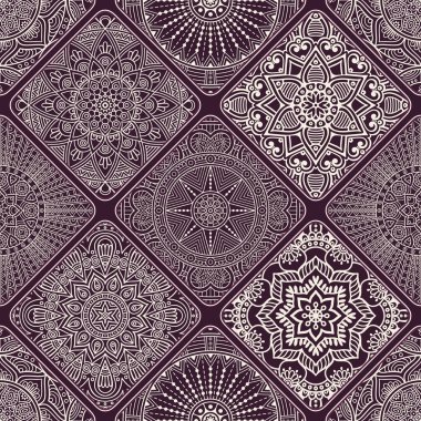 etnik çiçek seamless modeli