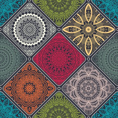 etnik çiçek seamless modeli