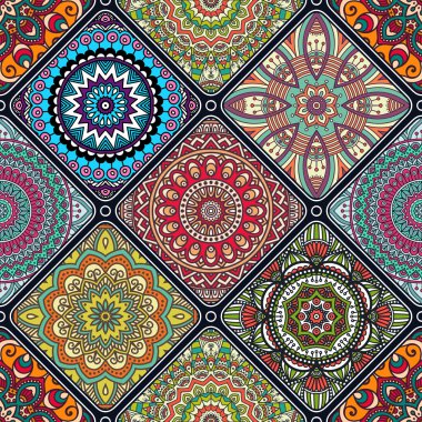 etnik çiçek seamless modeli