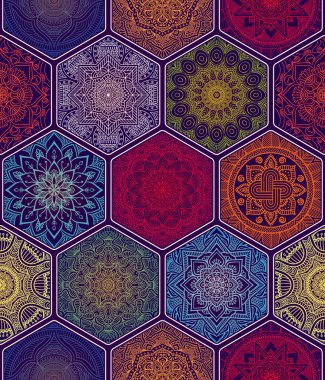 etnik çiçek seamless modeli