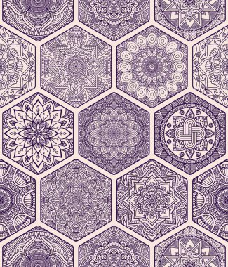 etnik çiçek seamless modeli