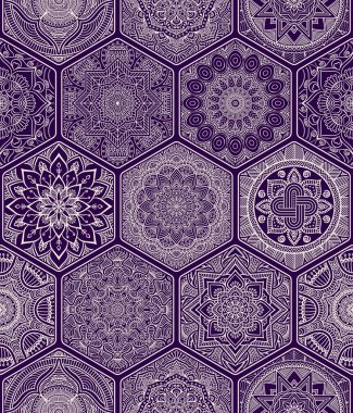 etnik çiçek seamless modeli