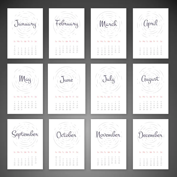 Календар з мандали — стоковий вектор