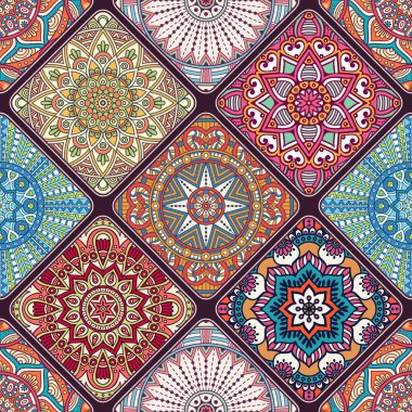 etnik çiçek seamless modeli