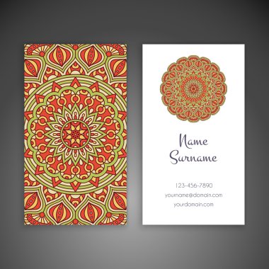 Kartvizit. Vintage dekor elementleri.