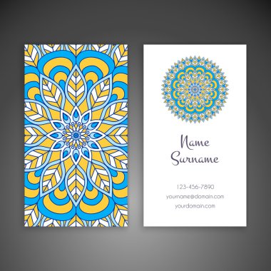 Kartvizit. Vintage dekor elementleri.