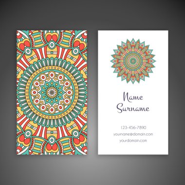 Kartvizit. Vintage dekor elementleri.