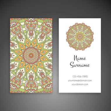 Kartvizit. Vintage dekor elementleri.