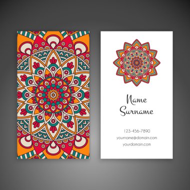 Kartvizit. Vintage dekor elementleri.