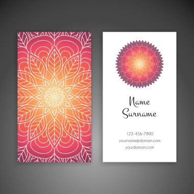 Kartvizit. Vintage dekor elementleri.