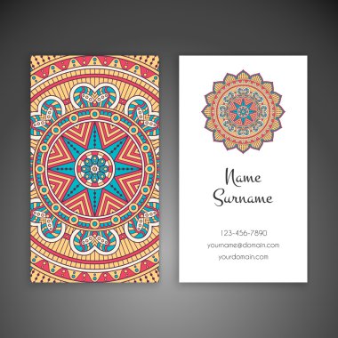 Kartvizit. Vintage dekor elementleri.