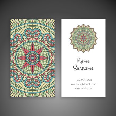 Kartvizit. Vintage dekor elementleri.