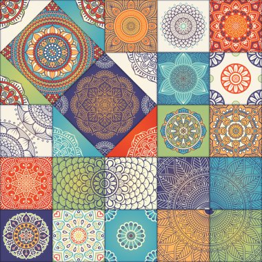 etnik çiçek seamless modeli