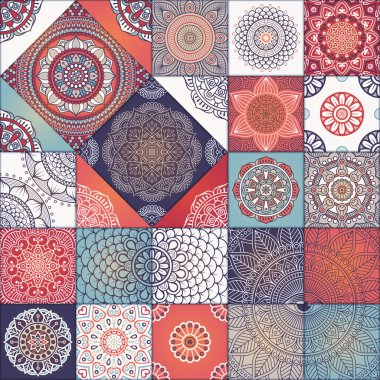 etnik çiçek seamless modeli