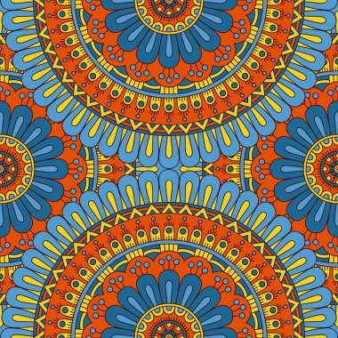 etnik çiçek seamless modeli