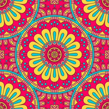 etnik çiçek seamless modeli