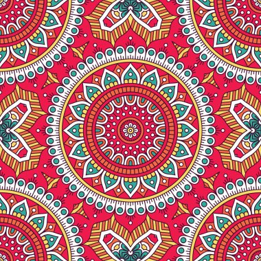 etnik çiçek seamless modeli