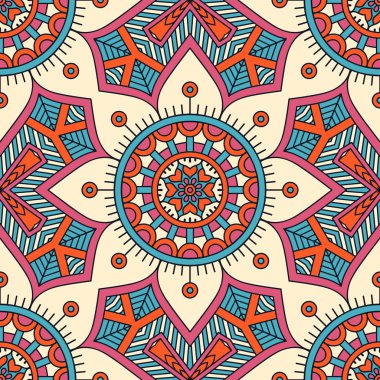 etnik çiçek seamless modeli