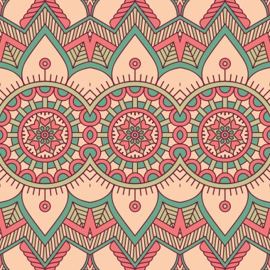 etnik çiçek seamless modeli