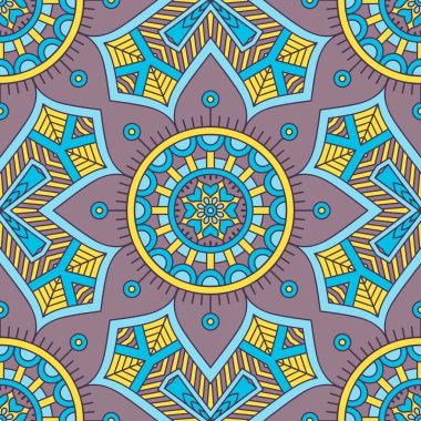 etnik çiçek seamless modeli