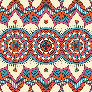 etnik çiçek seamless modeli