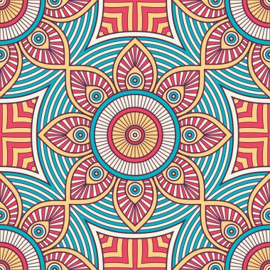 etnik çiçek seamless modeli