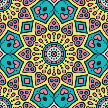 etnik çiçek seamless modeli