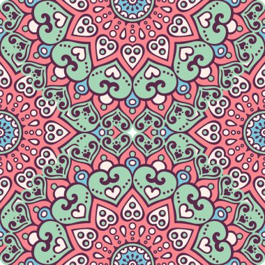 etnik çiçek seamless modeli