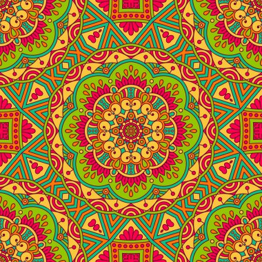 etnik çiçek seamless modeli