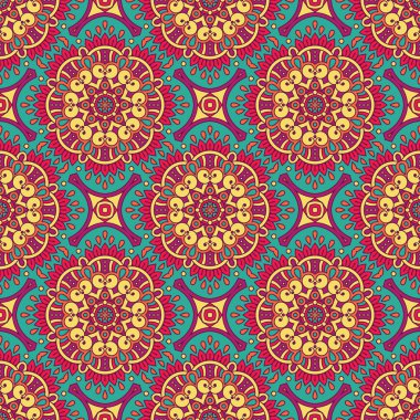 etnik çiçek seamless modeli