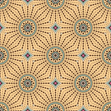 etnik çiçek seamless modeli