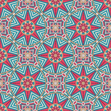 etnik çiçek seamless modeli