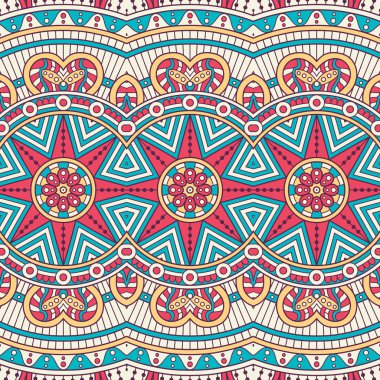 etnik çiçek seamless modeli