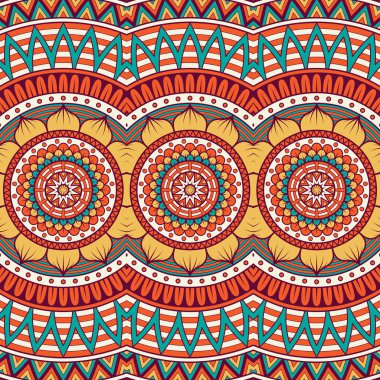 etnik çiçek seamless modeli