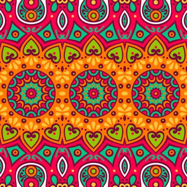 etnik çiçek seamless modeli