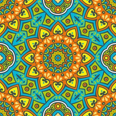 etnik çiçek seamless modeli