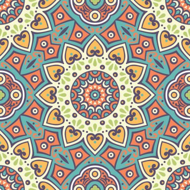 etnik çiçek seamless modeli