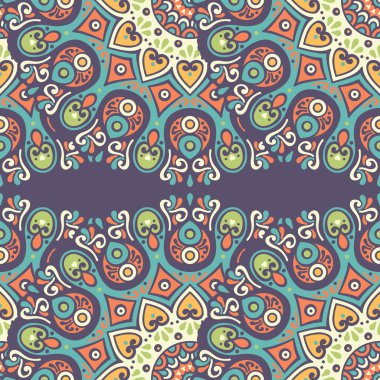 etnik çiçek seamless modeli